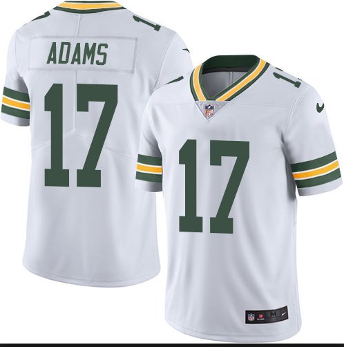 Men's Green Bay Packers 17# Davante Adams Limited White Stitched Jersey