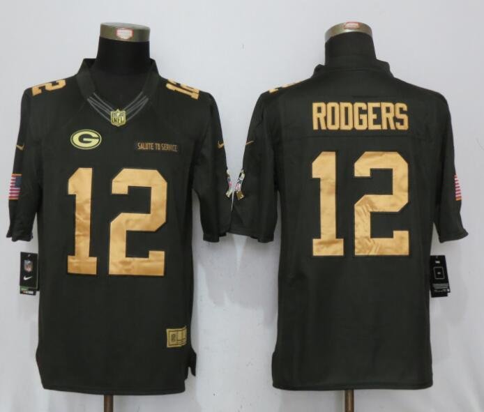 Men's Green Bay Packers #12 Aaron Rodgers salute to service Stitched Jersey