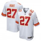Men's Kansas City Chiefs 27# Kareem Hunt Game White Stitched Jersey