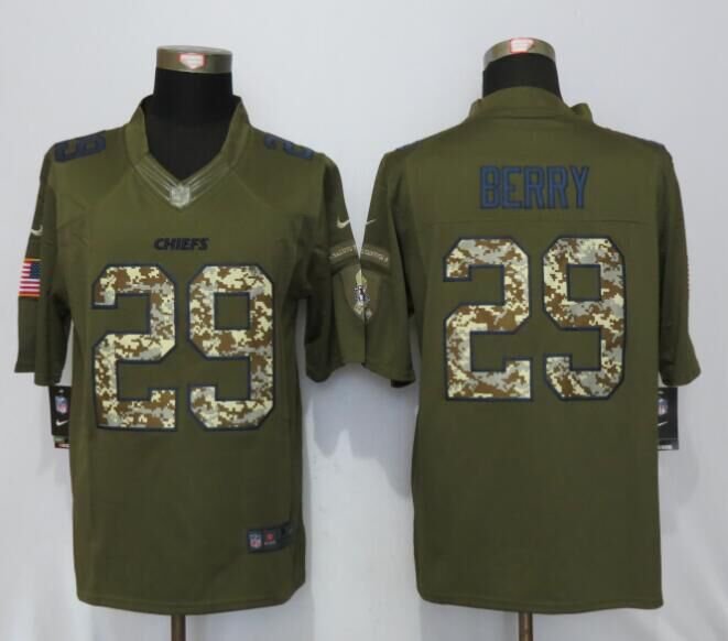 Men's Kansas City Chiefs 29# Eric Berry salute to service Stitched Jersey