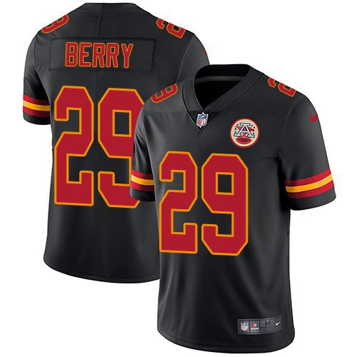 Men's Kansas City Chiefs 29# Eric Berry Limited Black Stitched Jersey