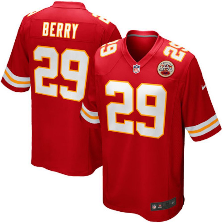 Men's Kansas City Chiefs 29# Eric Berry Game Red Stitched Jersey
