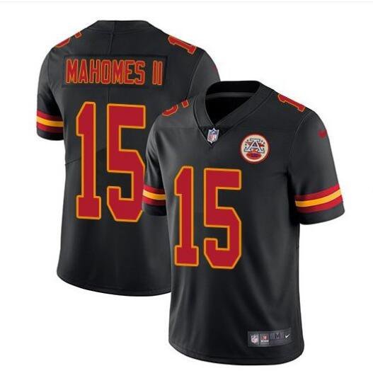 Men's Kansas City Chiefs 15# Patrick Mahomes II Limited Black Stitched Jersey