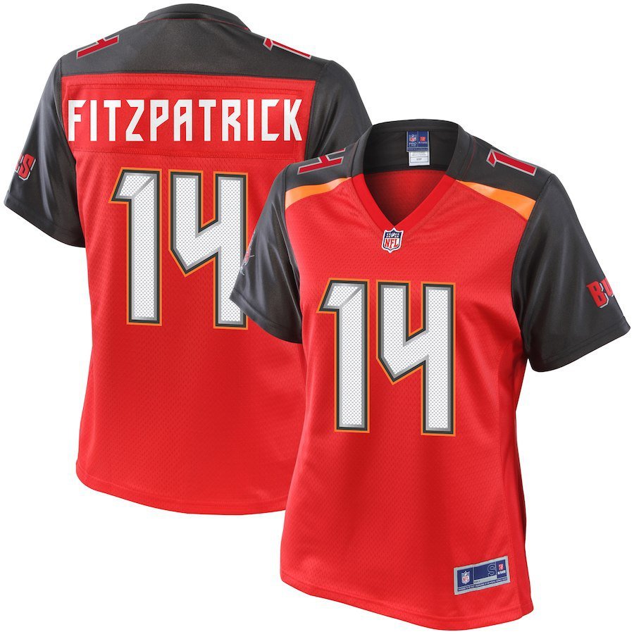 Women's Tampa Bay Buccaneers 14# Ryan Fitzpatrick Red Stitched Jersey
