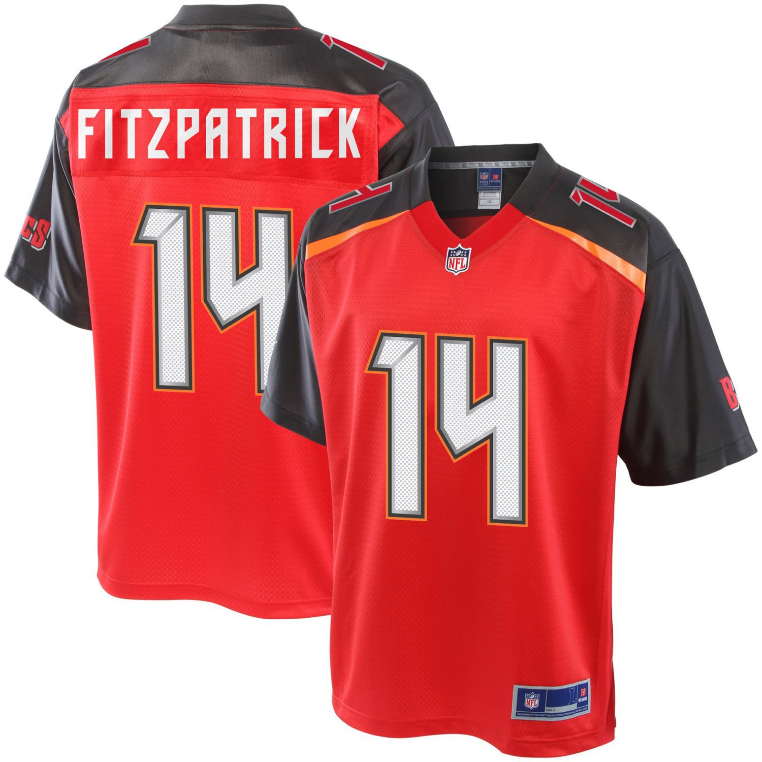 Men's Tampa Bay Buccaneers 14# Ryan Fitzpatrick Red Stitched Jersey