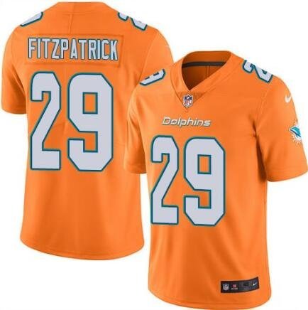Men's Miami Dolphins 29# Minkah Fitzpatrick Limited Orange Stitched Jersey