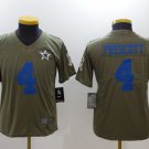 Youth Dallas Cowboys 4# Dak Prescott salute to service Stitched Jersey