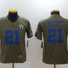 Youth Dallas Cowboys #21 Ezekiel Elliott salute to service Stitched Jersey