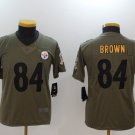 Youth Pittsburgh Steelers 84# Antonio Brown salute to service Stitched Jersey