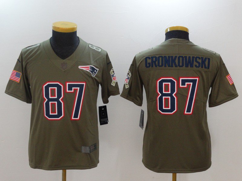 Youth Patriots 87# Rob Gronkowski salute to service Stitched Jersey