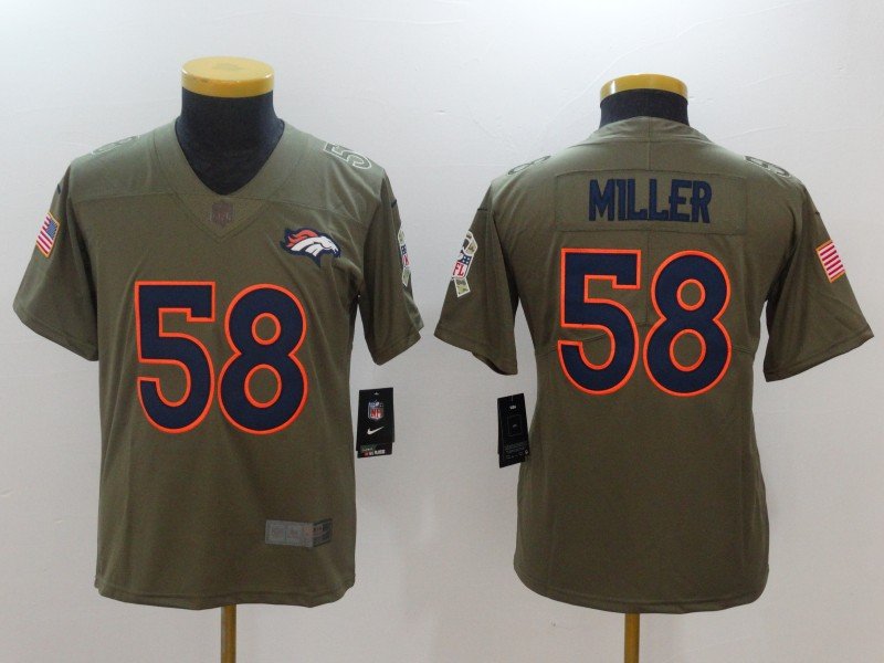 Youth Denver Broncos 58# Von Miller salute to service Stitched Jersey