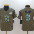 Youth Seattle Seahawks 3# Russell Wilson salute to service Stitched Jersey