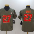 Youth Kansas City Chiefs #27 Kareem Hunt Green Salute To Service Stitched Jersey