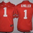 Youth Ohio State Buckeyes 1# Braxton Miller College Red Stitched Jersey