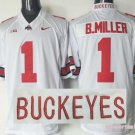 Men's Ohio State Buckeyes 1# Braxton Miller College White Stitched Jersey