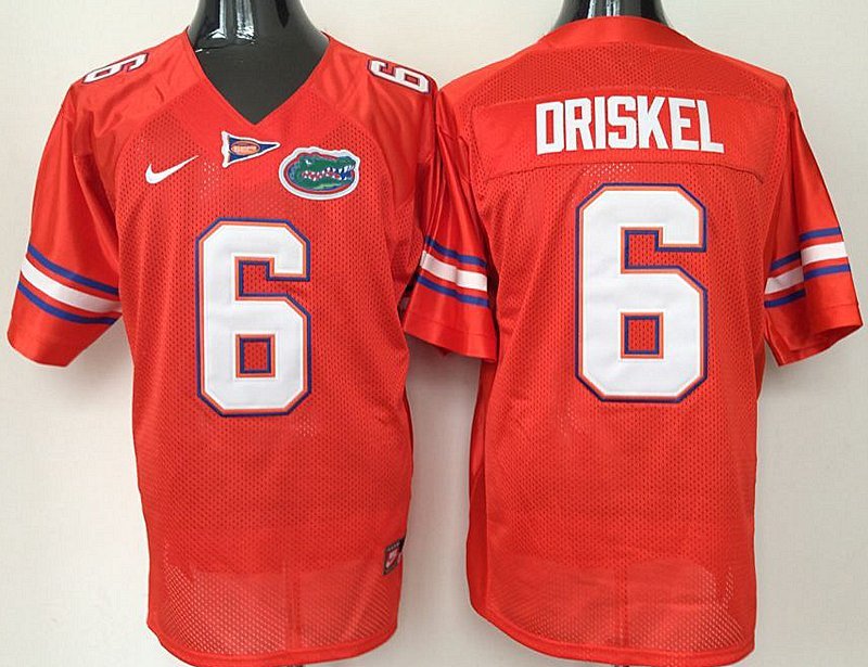 Men's Florida Gators 6# Jeff Driskel College Orange Stitched Jersey