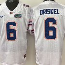 Men's Florida Gators 6# Jeff Driskel College White Stitched Jersey