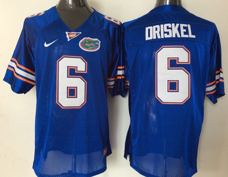 Men's Florida Gators 6# Jeff Driskel College Blue Stitched Jersey