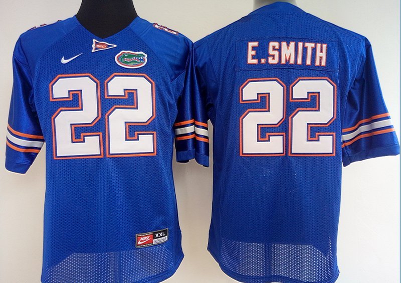 Men's Florida Gators 22# E.Smith College Blue Stitched Jersey