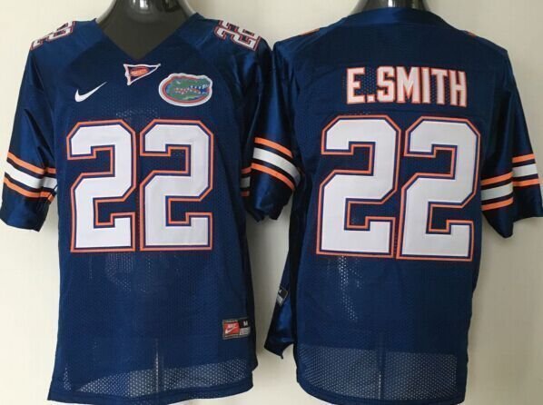 Men's Florida Gators 22# E.Smith College Navy Blue Stitched Jersey