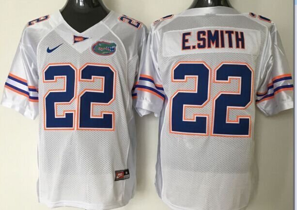 Men's Florida Gators 22# E.Smith College White Stitched Jersey