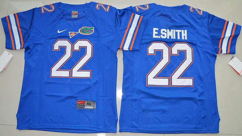 Youth Florida Gators 22# E.Smith College Blue Stitched Jersey