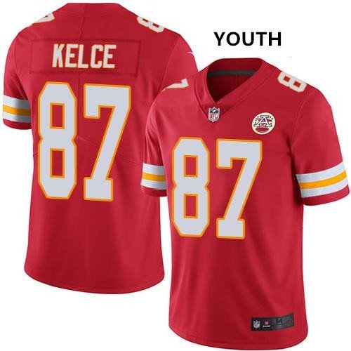 Youth Kansas City Chiefs 87# Travis Kelce Limited Red Stitched Jersey