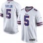 Men's Buffalo Bills #5 Tyrod Taylor White Game Stitched Jersey