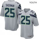 Youth Seattle Seahawks #25 Richard Sherman gray Stitched Jersey