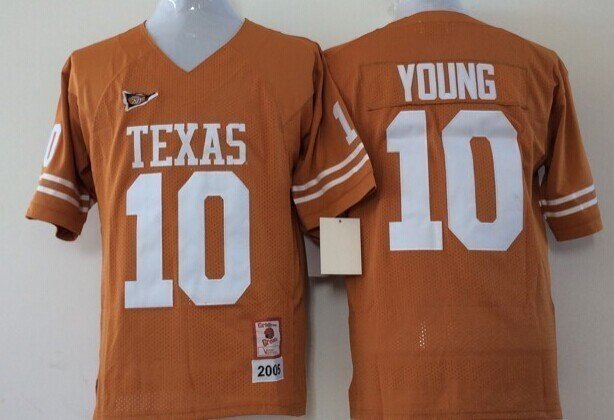 Youth Texas Longhorns 10 Vince YOUNG Orange College Stitched Jersey