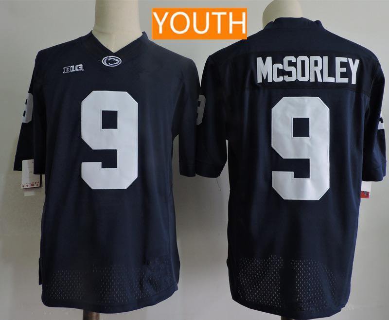 Youth Penn State Nittany Lions #9 Trace McSorley Navy Blue Stitched Jersey