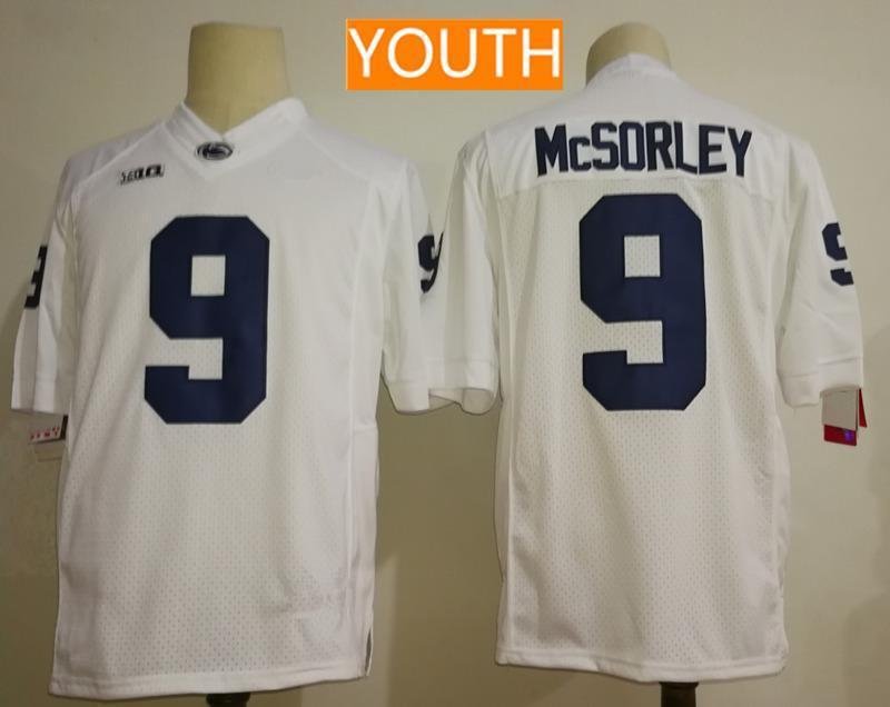 Youth Kids Penn State Nittany Lions #9 Trace McSorley White Stitched Jersey