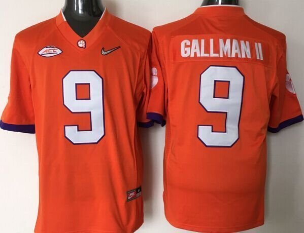 Youth Clemson Tigers 9 Wayne Gallman II Orange College Stitched Jersey