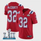 Men's Patriots #32 Devin McCourty Limited Red Super Bowl LII Stitched Jersey