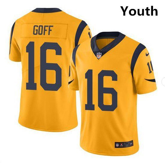 Youth Los Angeles Rams #16 Jared Goff Yellow Stitched Jersey