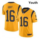 Youth Los Angeles Rams #16 Jared Goff Yellow Stitched Jersey