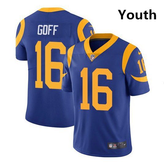 Youth Los Angeles Rams #16 Jared Goff Blue Stitched Jersey
