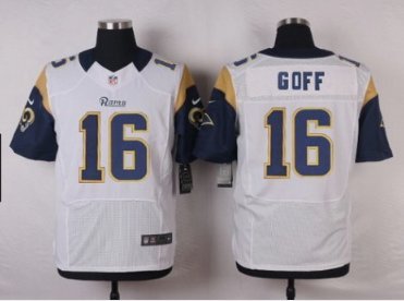 Men's Los Angeles Rams #16 Jared Goff Elite White Stitched Jersey
