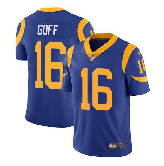 Men's Los Angeles Rams #16 Jared Goff Limited Blue Stitched Jersey