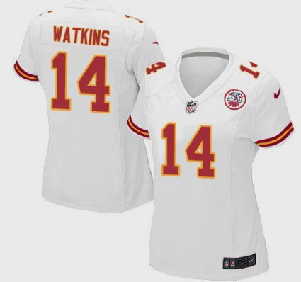 Women's Kansas City Chiefs 14# Sammy Watkins Game White Stitched Jersey