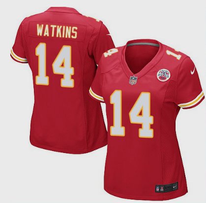 Women's Kansas City Chiefs 14# Sammy Watkins Game Red Stitched Jersey