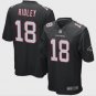 Men's Falcons #18 Calvin Ridley Game Black Stitched Jersey