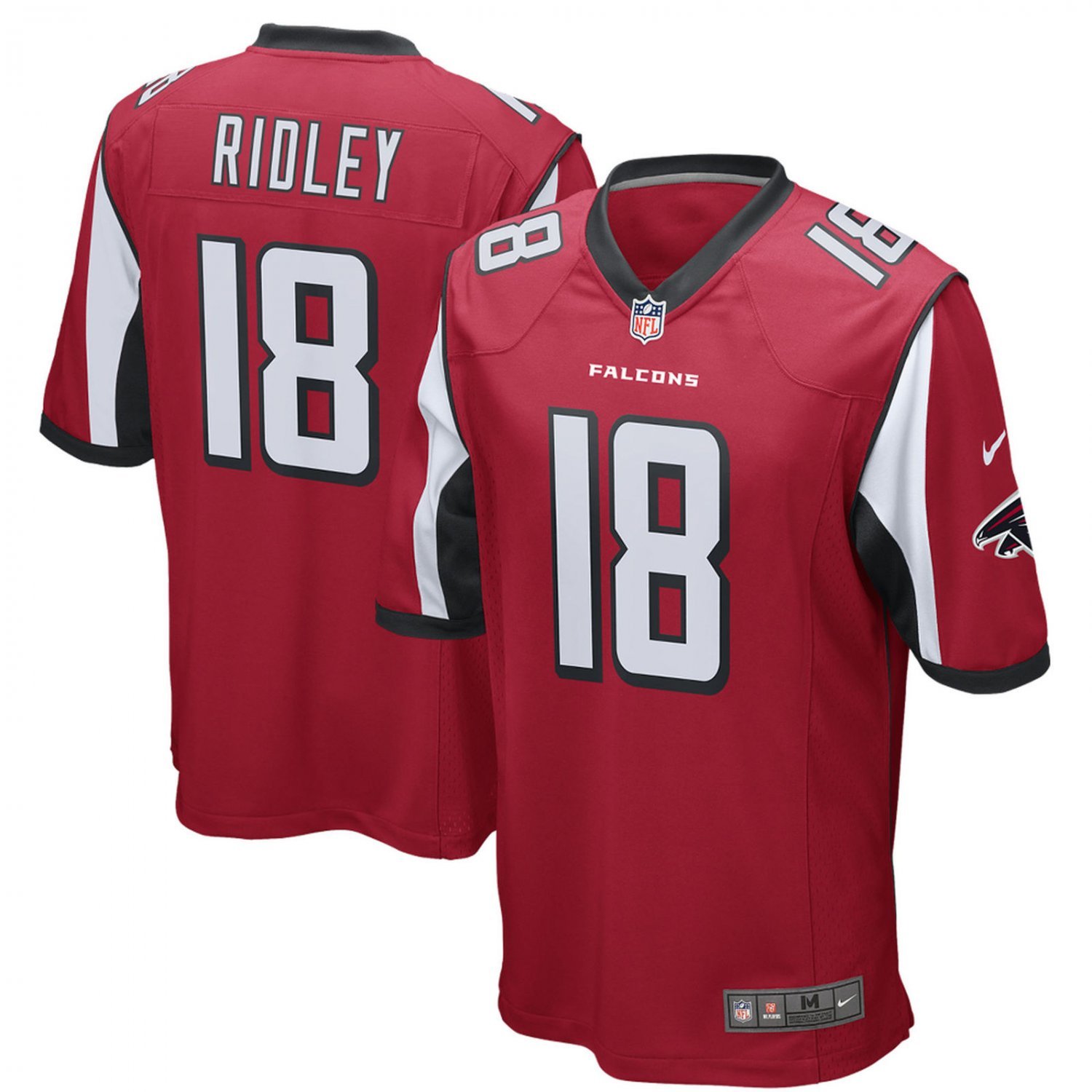 Men's Falcons #18 Calvin Ridley Game Red Stitched Jersey
