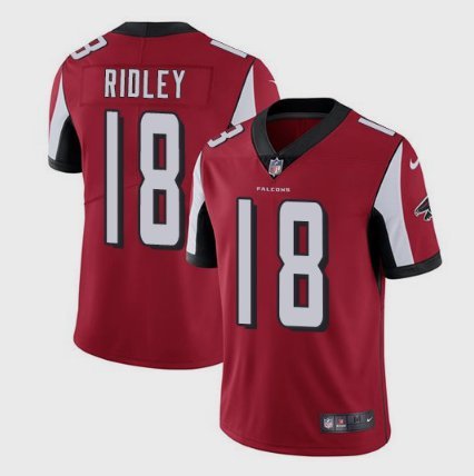 Men's Falcons #18 Calvin Ridley Limited Red Stitched Jersey