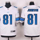 Men's Detroit Lions #81 Calvin Johnson Elite White Stitched Jersey