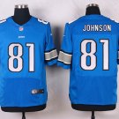 Men's Detroit Lions #81 Calvin Johnson Elite Blue Stitched Jersey