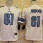 Youth Detroit Lions #81 Calvin Johnson Game White Stitched Jersey