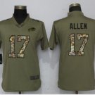 Women's Buffalo Bills 17# Josh Allen salute to service Stitched Jersey