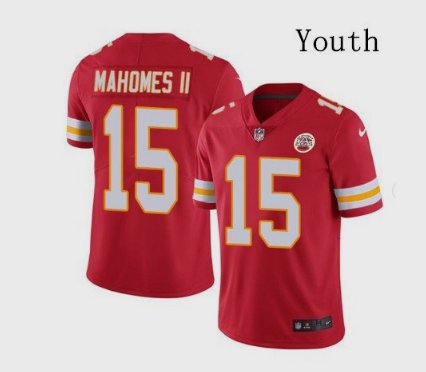 Youth Chiefs #15 Patrick Mahomes II Limited Red Stitched Jersey