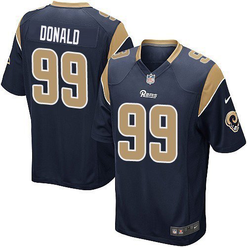Men's Los Angeles Rams 99# Aaron Donald Game Navy Blue Stitched Jersey